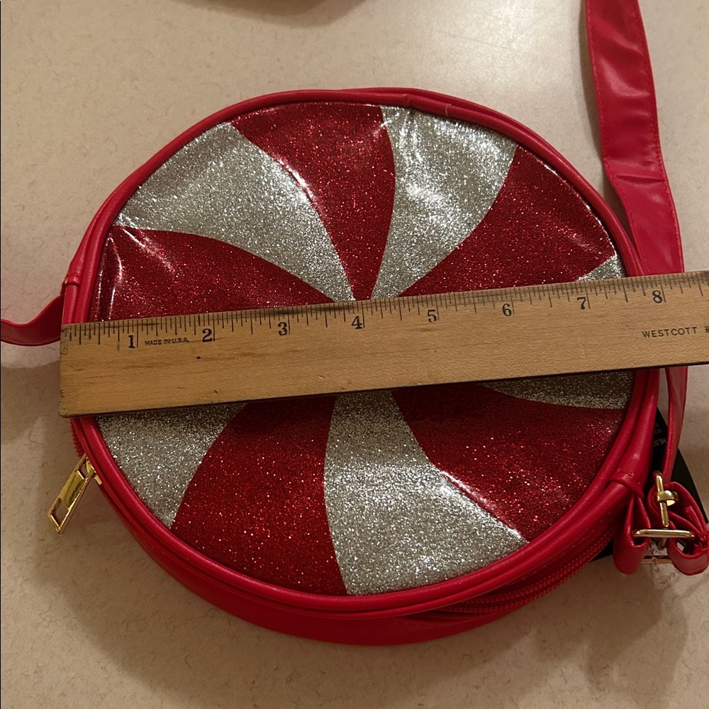 Peppermint Candy Swirl Print Purse Clutch Handbag Crossbody Bag NWT - Picture 9 of 9